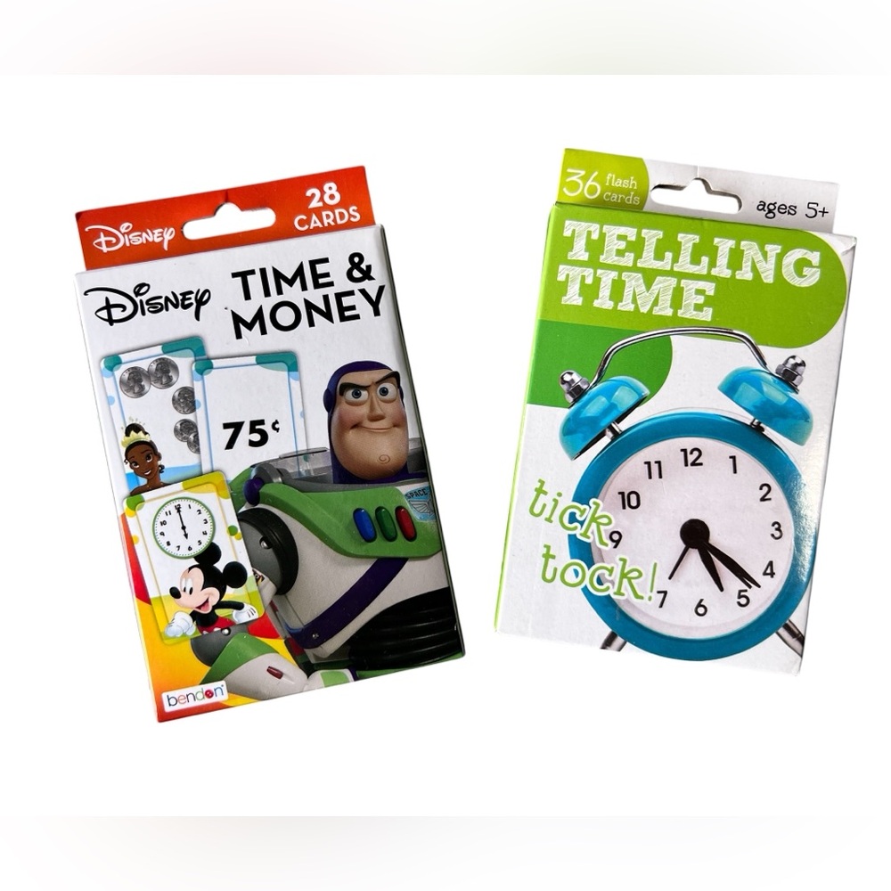Disney Telling Time and Money Flash Cards Set - Picture 1 of 4